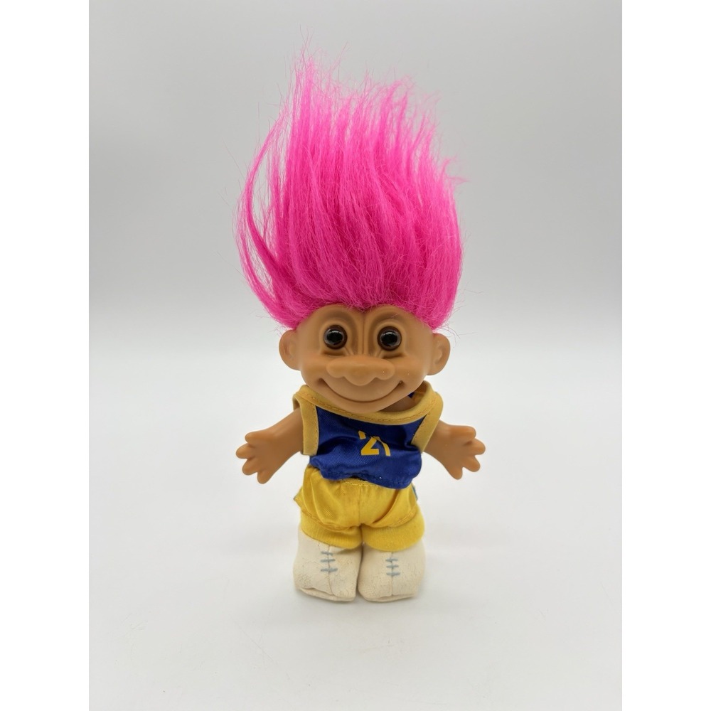 Vintage 1992 Russ Troll Doll Basketball Player #21 Pink Hair